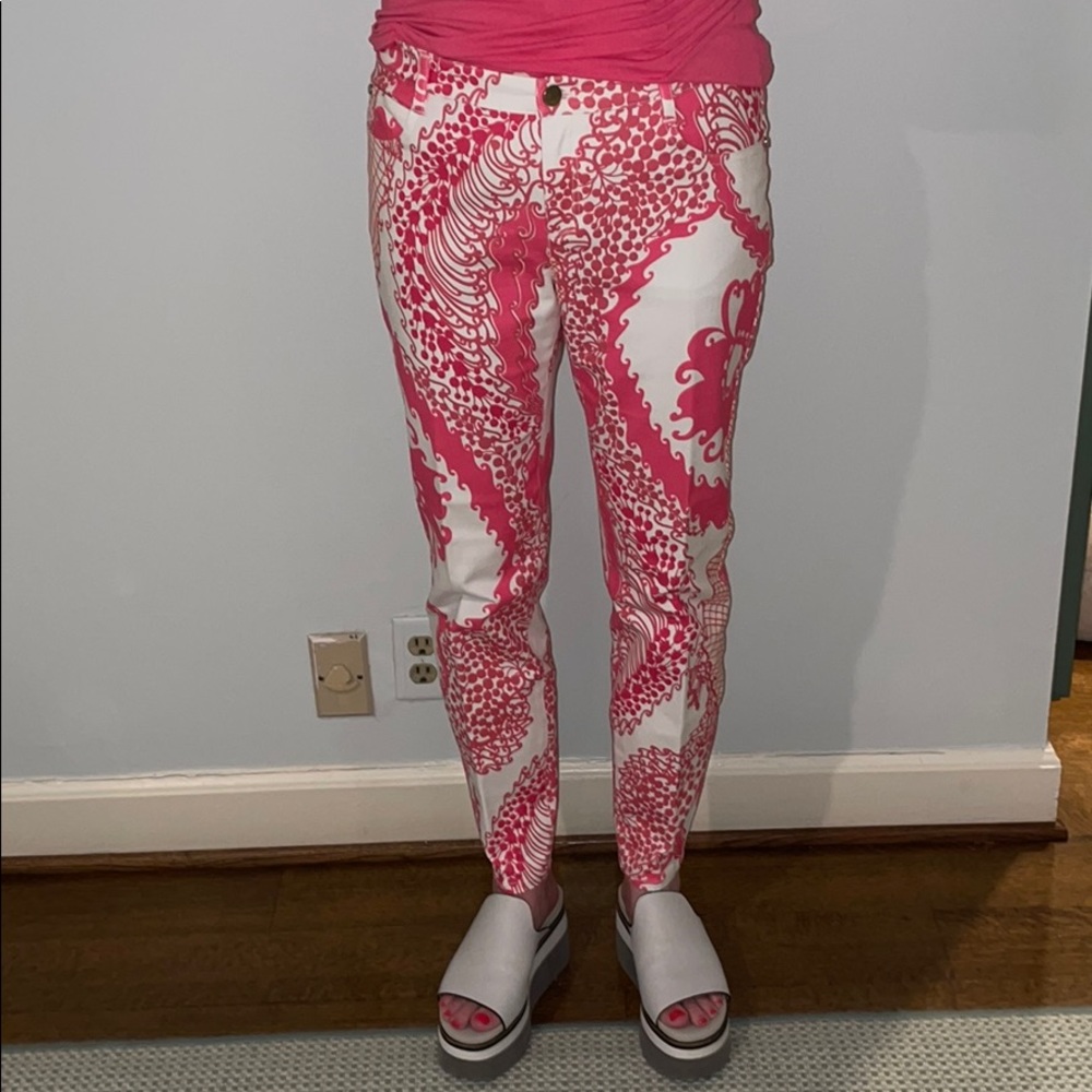 patterned jeans